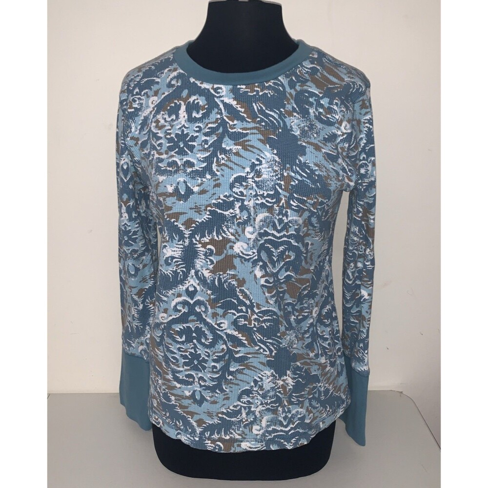 Sundance Thermal Waffle Knit Dark Turquoise Long Sleeve Women’s XL Office Casual - Picture 2 of 12